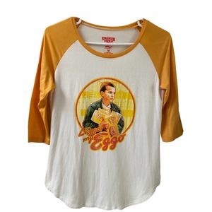 Stranger Things Raglan Top Eleven L’Eggo my Eggo Shirt Size M Unisex Netflix